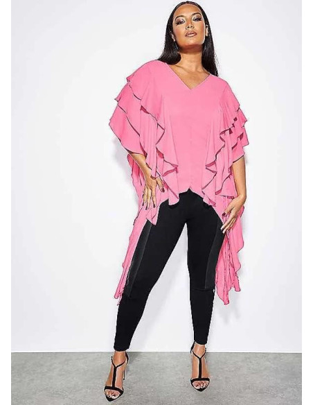 STAR by Julien Macdonald Light Pink Plus Size Jelly Fish Blouse