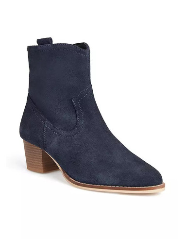 Freemans Navy Suede Western Tall Ankle Boots