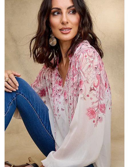 Together Blush Floral Pint Blouse