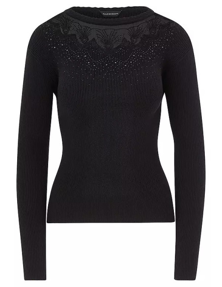 Kaleidoscope Black Lace Insert Diamante Jumper