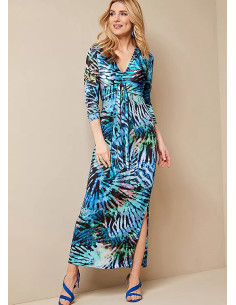 Kaleidoscope Print Waterfall Front Maxi Dress 2