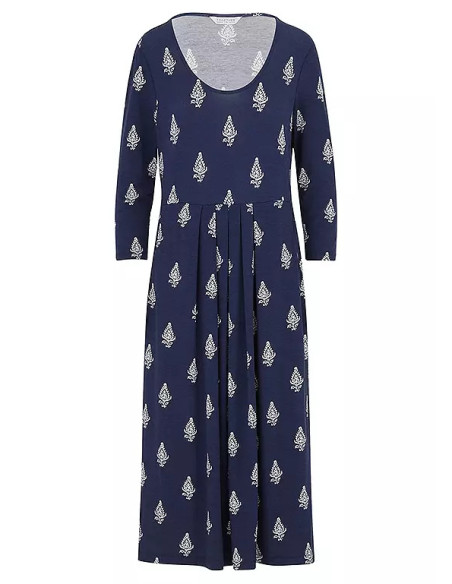 Together Navy Stamp Print Jersey Pocket Dress