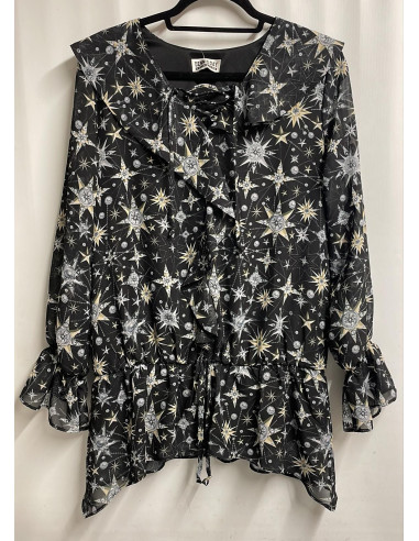 STAR JULIEN MACDONALD Starburst Print Tunic Top Blouse Long Sleeve