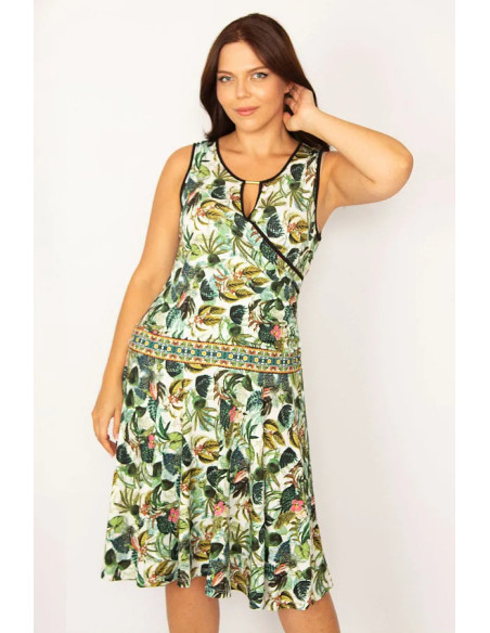 Heine Green Floral A-Line Dress