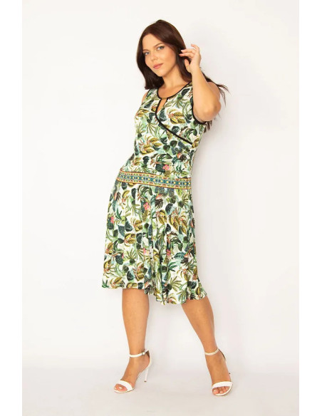Heine Green Floral A-Line Dress