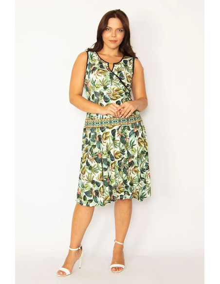 Heine Green Floral A-Line Dress