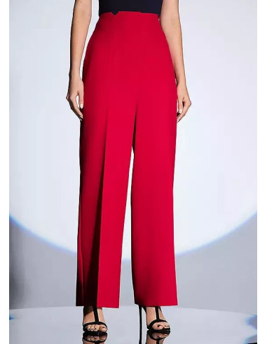STAR by Julien Macdonald High Waist Red Wide Leg Trousers