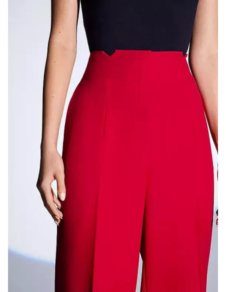 STAR by Julien Macdonald High Waist Red Wide Leg Trousers