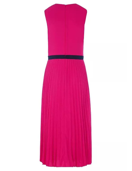 STAR by Julien Macdonald Pink Pleated Lace Midi Dress