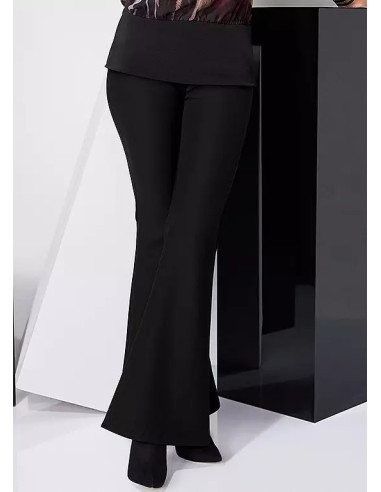 STAR by Julien Macdonald Black Flared Stretch Trouser With Gold Zip