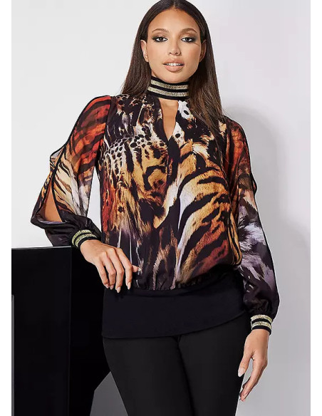 STAR by Julien Macdonald Black Flared Stretch Trouser With Gold Zip