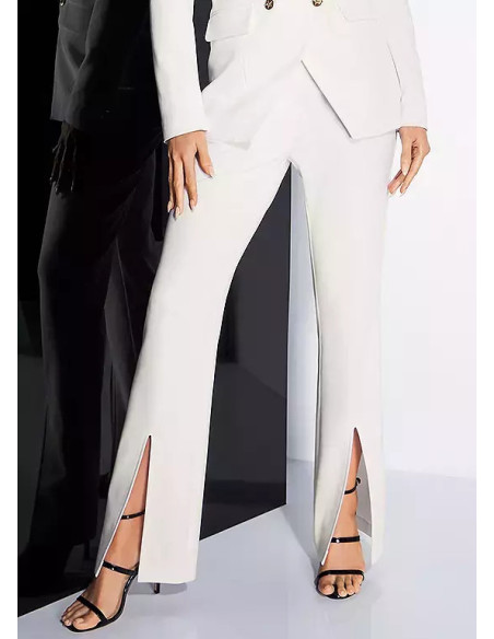 STAR by Julien Macdonald White Casual Split Front Hem Pants