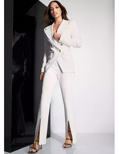 STAR by Julien Macdonald White Casual Split Front Hem Pants