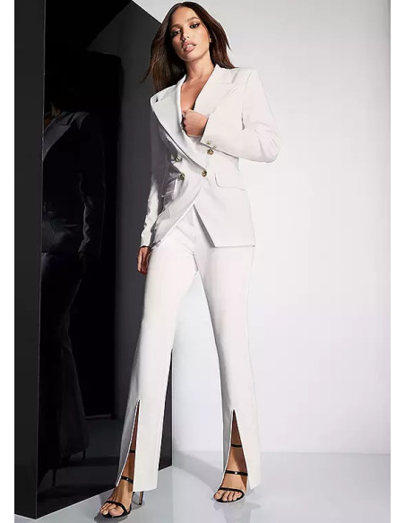 STAR by Julien Macdonald White Casual Split Front Hem Pants