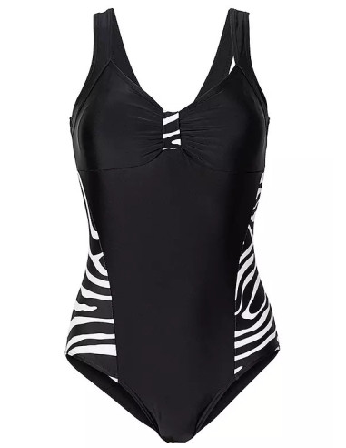 bonprix Animal Print Panel Plus Size Swimsuit