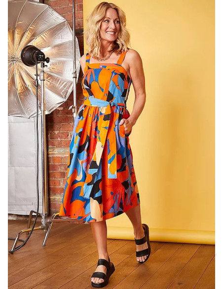 Love Mark Heyes Tropical Print Fit & Flare Sun Dress