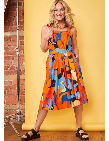 Love Mark Heyes Tropical Print Fit & Flare Sun Dress
