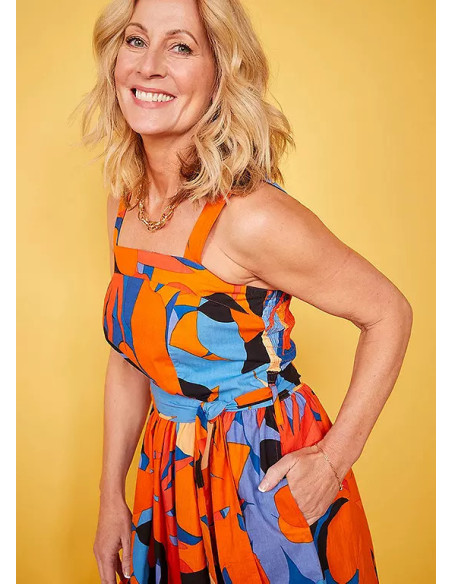 Love Mark Heyes Tropical Print Fit & Flare Sun Dress