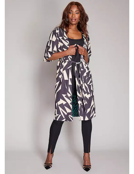 Love Mark Heyes Reversible Print Plus Size Kimono