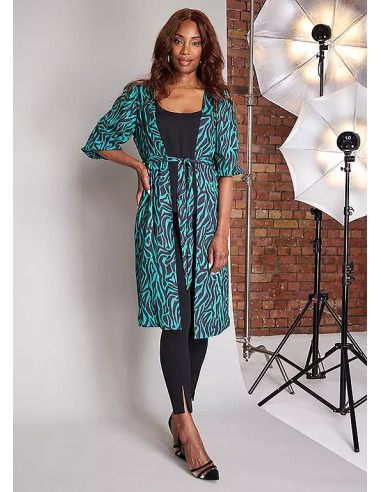 Love Mark Heyes Reversible Print Plus Size Kimono