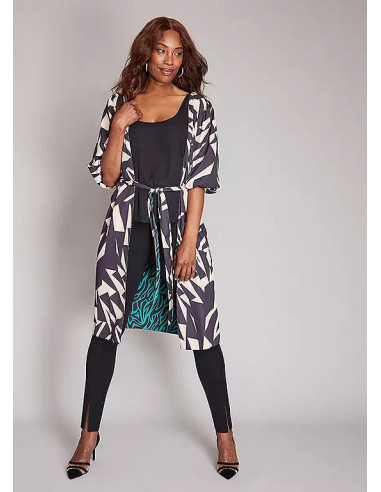 Love Mark Heyes Reversible Print Plus Size Kimono