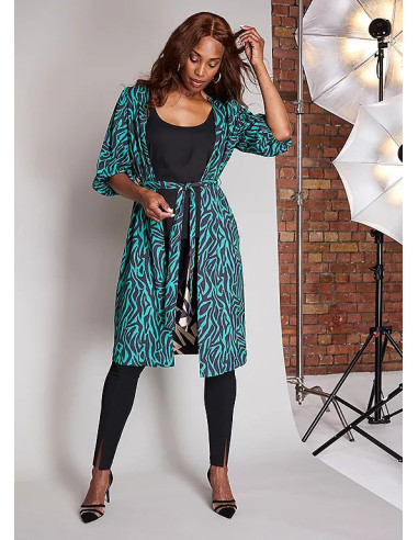 Love Mark Heyes Reversible Print Plus Size Kimono