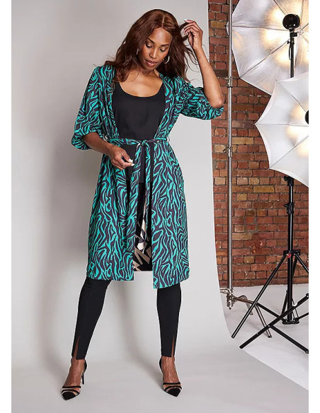 Love Mark Heyes Reversible Print Plus Size Kimono