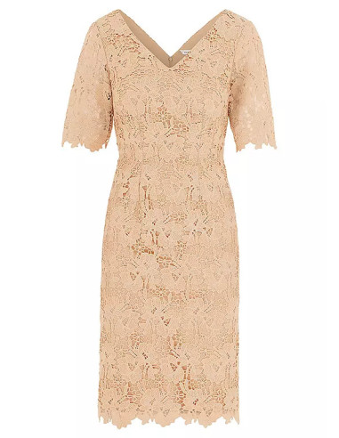 Kaleidoscope Champagne Lace Shift Dress