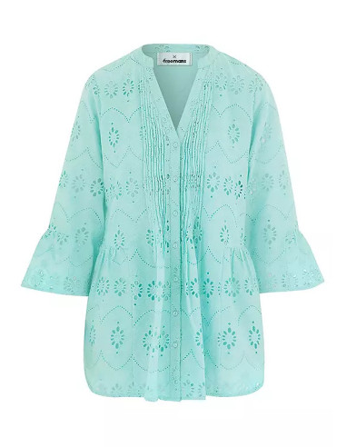 Together Mint Broderie Pintuck Blouse