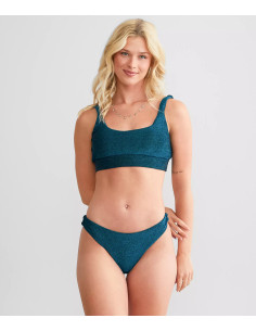 Cyn & Luca Heidi Blue Metallic Bikini Top & Swim Bottom 2