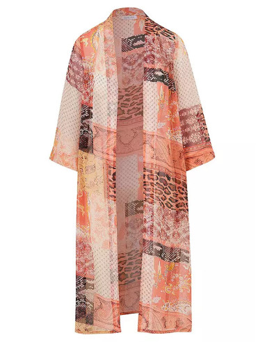 Together Patchwork Print Kimono