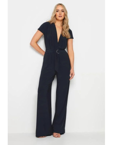 LTS Tall Navy Blue Pleated Jumpsuit