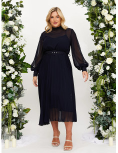 Style Cheat Angelina High Neck Pleated Dress 2