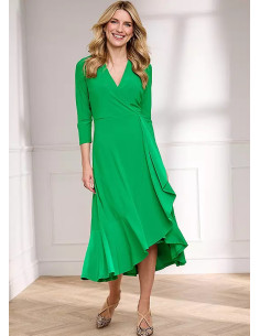 Kaleidoscope Green Frill Detail Wrap Dress 2