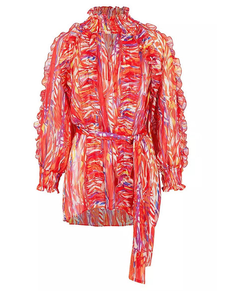 STAR by Julien Macdonald Cold Shoulder Frill Detail Top Blouse