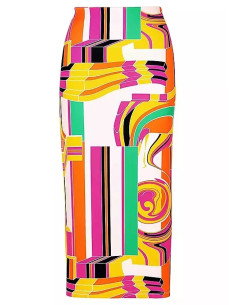STAR by Julien Macdonald Printed Midi Scuba Underwater Skirt