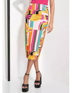 STAR by Julien Macdonald Printed Midi Scuba Underwater Skirt 2