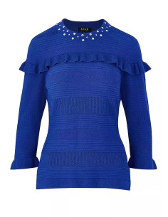 STAR by Julien Macdonald Cobalt Stud Detail Pointelle Jumper