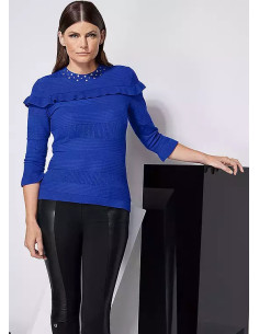 STAR by Julien Macdonald Cobalt Stud Detail Pointelle Jumper 2