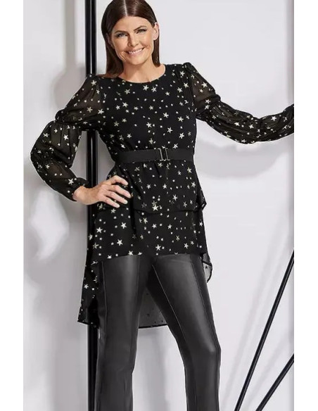 STAR by Julien Macdonald Star Foil Print High Low Hem Top