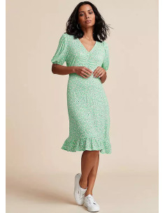 Freemans Green Floral Print Tea Dress 2