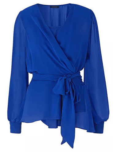 Kaleidoscope Cobalt Wrap Blouse