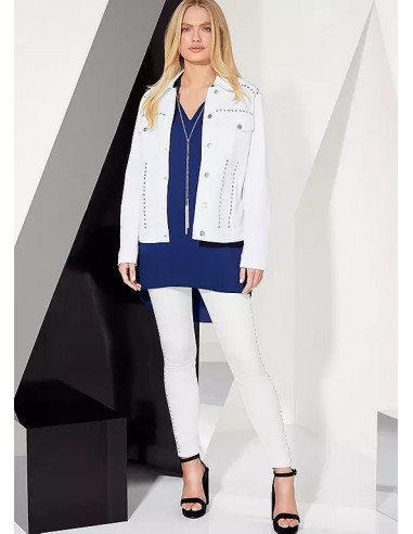 STAR by Julien Macdonald Denim Stud Detail White Jacket