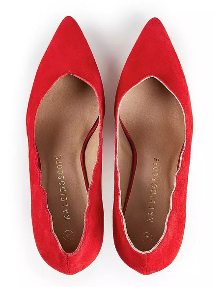Kaleidoscope Tomato Red Suede Court Shoes