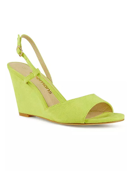 Freemans Lime Slingback Wedge Sandals