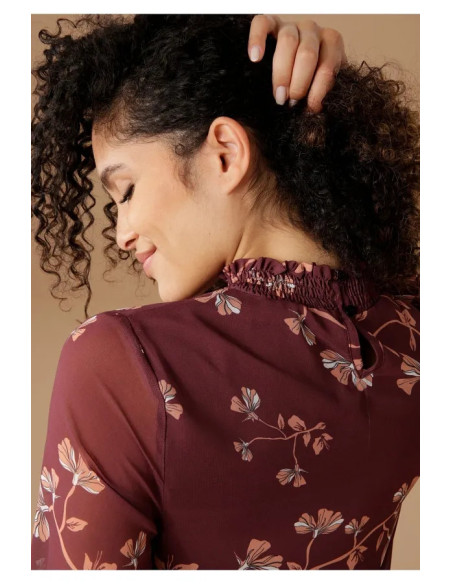 Aniston Selected Smocked Overlay Blouse