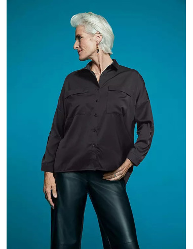 Freemans Black Satin Utility Shirt