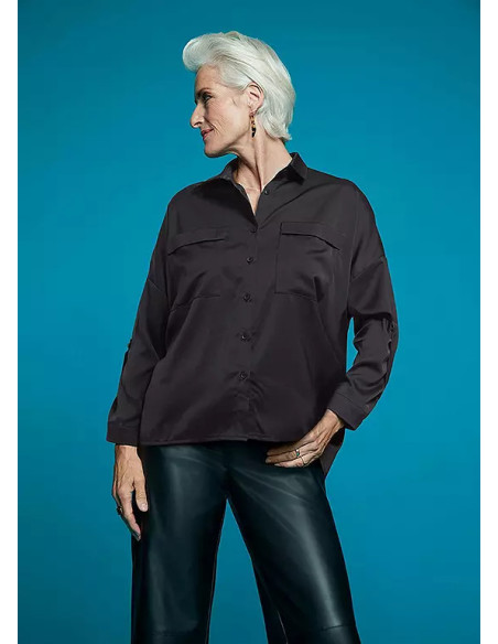 Freemans Black Satin Utility Shirt