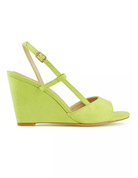 Freemans Lime Slingback Wedge Sandals