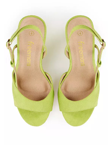 Freemans Lime Slingback Wedge Sandals